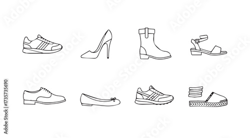 Vector art of shoes isolated on white