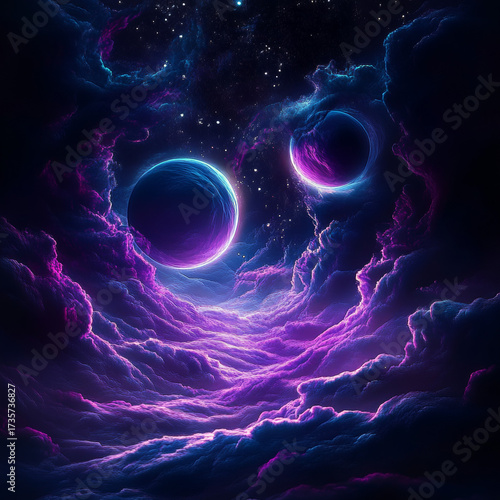 Stunning cosmic dreamscape with surreal planets and vibrant nebula clouds, perfect for inspiring creativity and imagination in your next sci-fi project