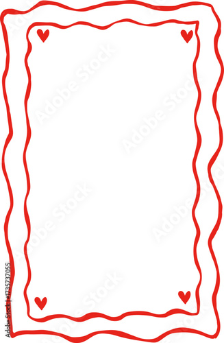 Whimsical Doodle Frames and Borders. Vector Wavy Decorative Frames  with Hand-Drawn Lines and Coquette Charm for Christmas, Valentines day, birthday, menu, bachelorette party design line art.
