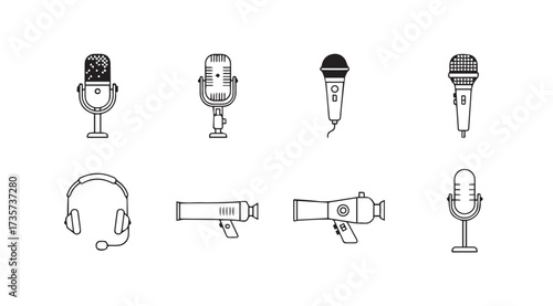 Vector art of microphones