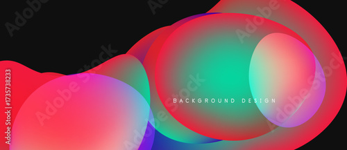 Abstract fluid shapes overlap, creating vibrant color gradients. Design features pinks, blues, greens, text reads background design.