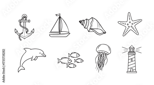 Vector art of marine life