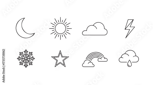 Vector art of weather isolated on white