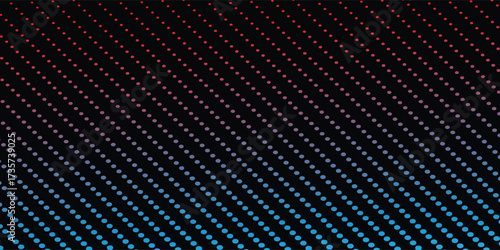 Abstract light black background horizontal panoramic web banner. Halftone corner texture. Subtle pattern. Digital polka. Dots gradation.