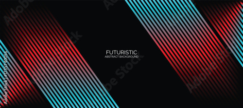 Abstract background with glowing wave. Shiny moving lines design element. Modern pink blue gradient flowing wave lines. Futuristic technology concept.