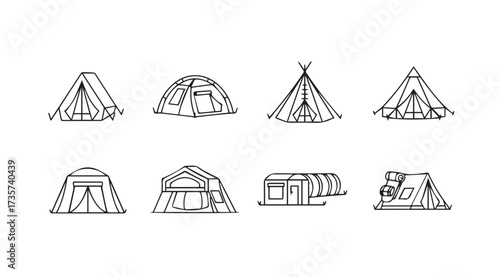Vector art of camping tent isolated