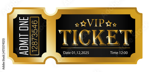 VIP Ticket Template, luxury event admit one pass