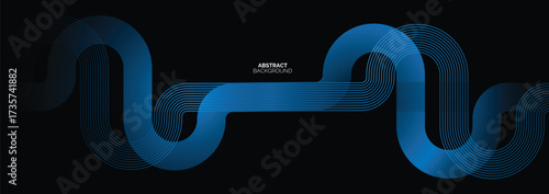 Abstract background with glowing wave. Shiny moving lines design element. Modern pink blue gradient flowing wave lines. Futuristic technology concept.