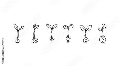 Vector art of sprout isolated on white