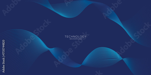Abstract background with glowing wave. Shiny moving lines design element. Modern pink blue gradient flowing wave lines. Futuristic technology concept.