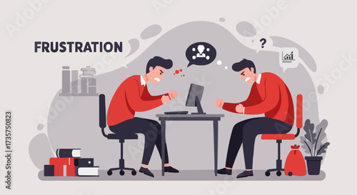 Moment of Frustration day vector illustration,  people