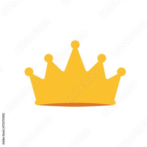 Stylized Golden Crown with Five Points and Spherical Finials, Royalty Symbol