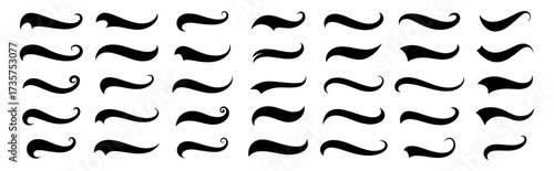 Swash and swoosh. Vector swash swoosh flourish design elements on transparent background