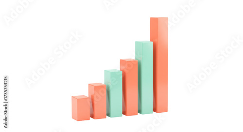 Free Download Rising bar graph isolated on transparent background, colorful 3D blocks showing growth and success in business and finance PNG - GFXLoad