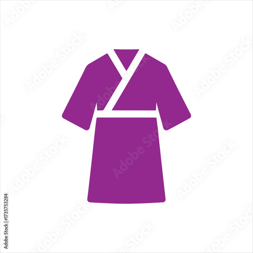 Minimal Purple Kimono Silhouette Icon – Vector Symbol Representing Traditional Japanese Clothing, Cultural Attire, Fashion Design, and UI Garment Category