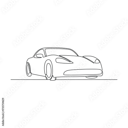 One continuous line drawing of Sports Car vector illustration. Sports Car theme design concept in simple linear continuous line style. Great design for business purpose and community event campaign