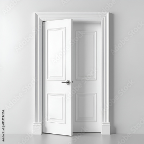 Wallpaper Mural Classic style white door. White interior door isolated on gray background. Furniture manufacture. Torontodigital.ca