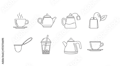 Vector art of tea set