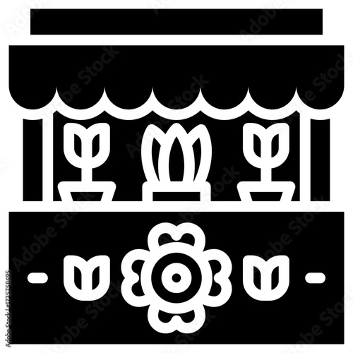 flower shop icon for shopping store, business, website, application, printing, document, poster design, etc