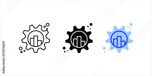 Management Consulting icon. Strategy Analysis, Business Transformation, Process Improvement, Data Analysis, Market Research, Financial Advisory, Organizational Design, and Change Management icon	
