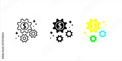 DevOps development and operations concept editable stroke outline icons set isolated on white background flat vector illustration.	
