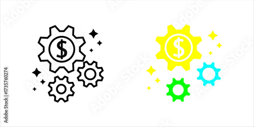 DevOps development and operations concept editable stroke outline icons set isolated on white background flat vector illustration.	
