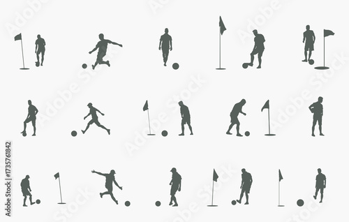 Footgolf player svg, Footgolf player silhouette, Footgolf player vector, Foot golf player drawing. 