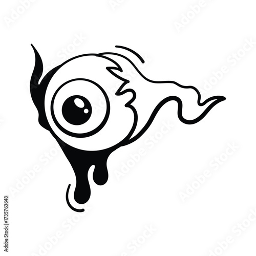 Take a look at this amazing hand drawn doodle icon of of creepy eye