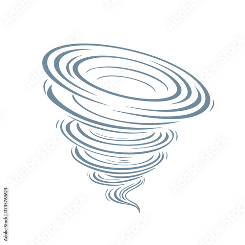 Stylized Tornado Swirling with Forceful Energy Depicting Natural Disaster Threat