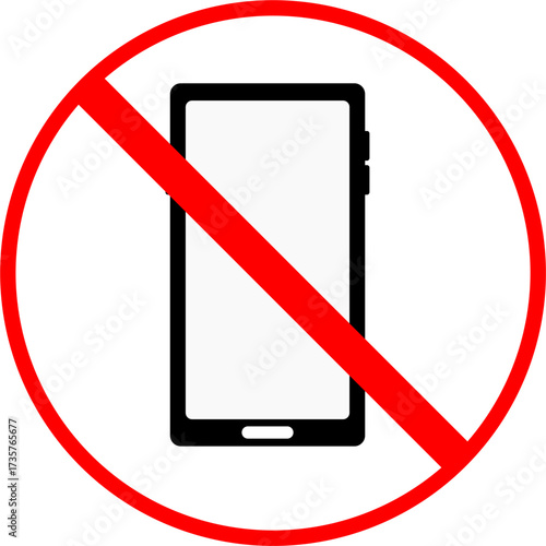No cell phones flat vector icon