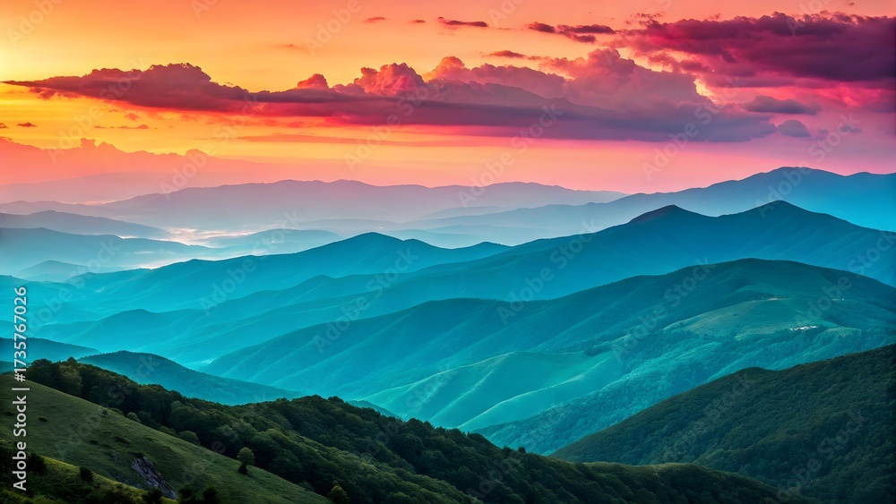 Obraz premium mountain landscape with clouds