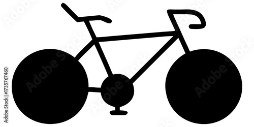 Black vector silhouette illustration of a vintage bicycle for transport, sport, and travel