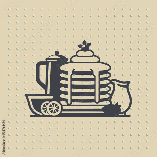 vector " pancakes " illustration vector Design white background