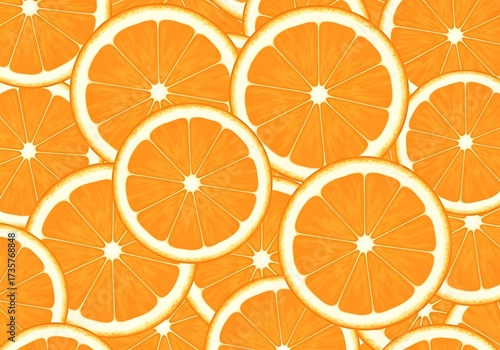 Vibrant citrus orange slices background pattern fresh juicy fruit texture.