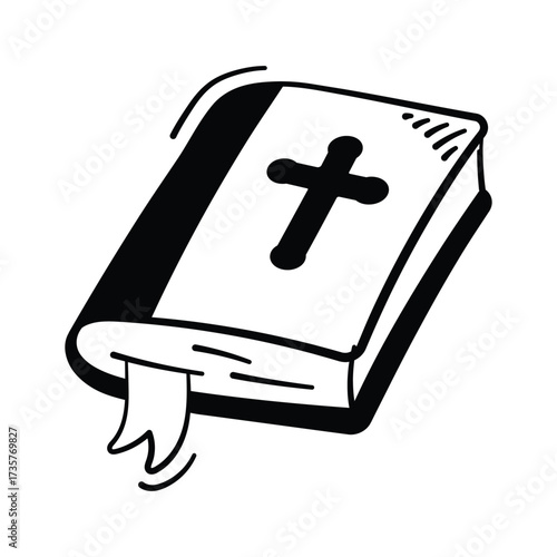 Christian holy bible doodle for gothic and Halloween designs