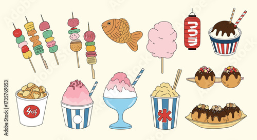 A colorful collection of sweet treats and snacks.
