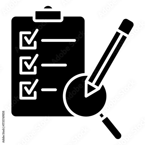 Review Checklist Glyph Icon