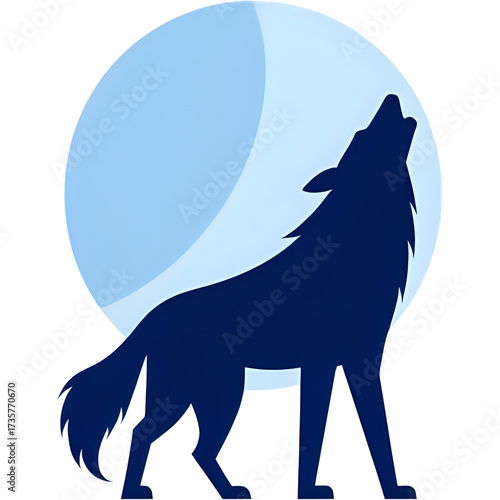 illustration of howling wolf