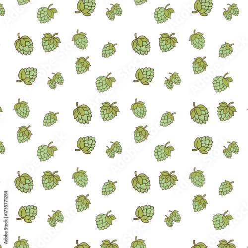 Beer hop cartoon vector style seamless pattern 