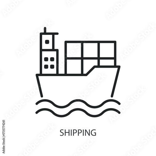 Shipping thin line vector icons.
