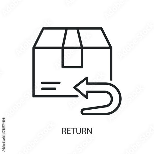 Return thin line vector icons.