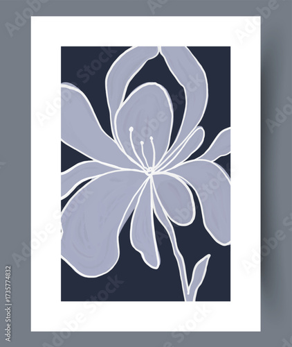 An Elegant Floral Illustration on a Beautiful Dark Background, showcasing artistry and creativity