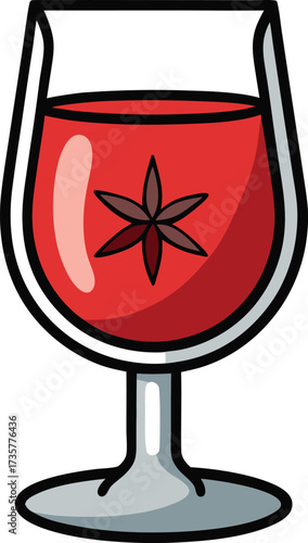 Christmas Mulled Wine Warmth steaming spiced red wine with orange slice, cinnamon stick, and star anise
