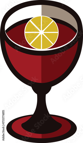 Christmas Mulled Wine Warmth classic mulled wine goblet with cinnamon, cloves, orange peel, and steam