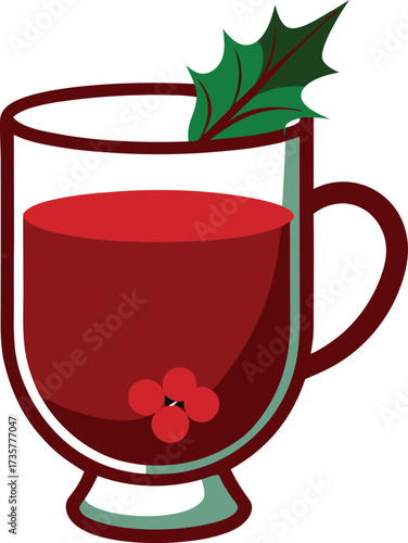 Christmas Mulled Wine Warmth seasonal mug of hot spiced wine with orange slice and cinnamon