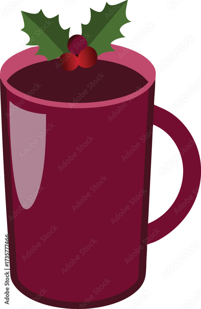 Obraz premium Christmas Mulled Wine Warmth cheerful party glass of warm spiced wine with citrus and anise