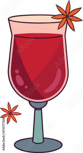 Christmas Mulled Wine Warmth steaming spiced red wine with orange slice, cinnamon stick, and star anise