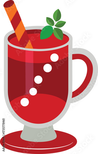 Christmas Mulled Wine Warmth classic mulled wine goblet with cinnamon, cloves, orange peel, and steam