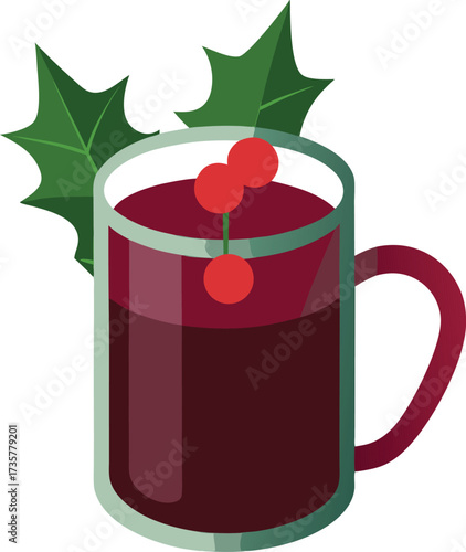 Christmas Mulled Wine Warmth rustic holiday cup of steaming mulled wine with cinnamon and cloves