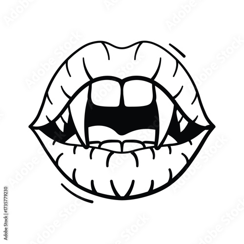 Take a look at this amazing doodle icon of vampire fangs